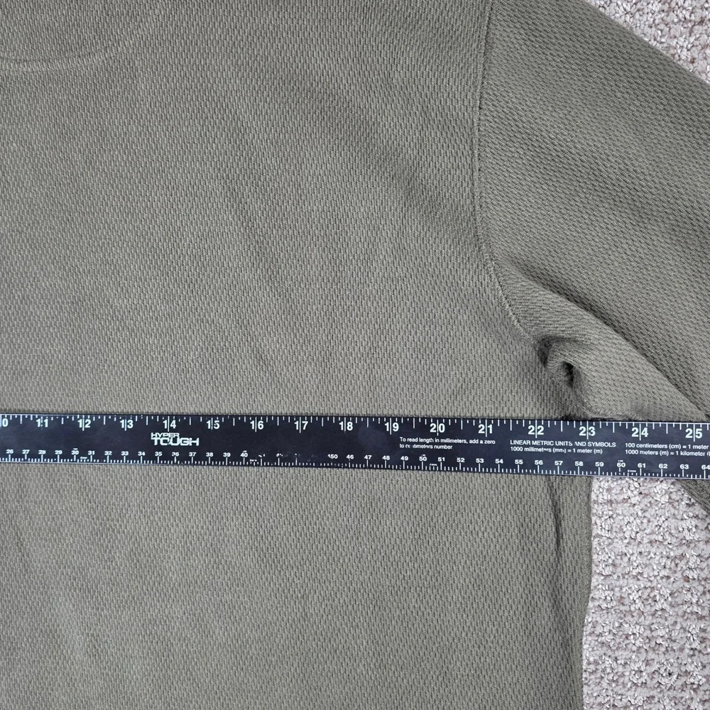 Filson Mens Mossy Rock Green Waffle Knit Crewneck Long Sleeve Shirt Size Large